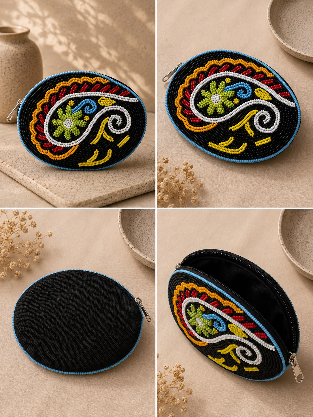 Beaded Novelty Zip Coin Purse – Assorted Designs
