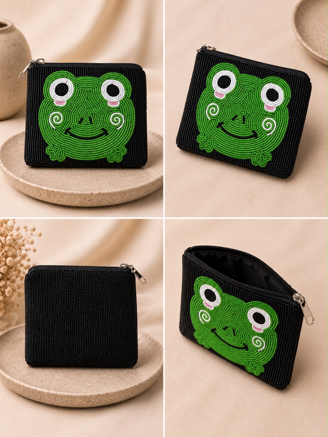 Beaded Novelty Zip Coin Purse – Assorted Designs