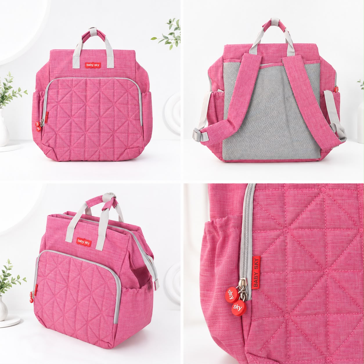 Baby Sky Quilted Mommy Backpack – Assorted Colors