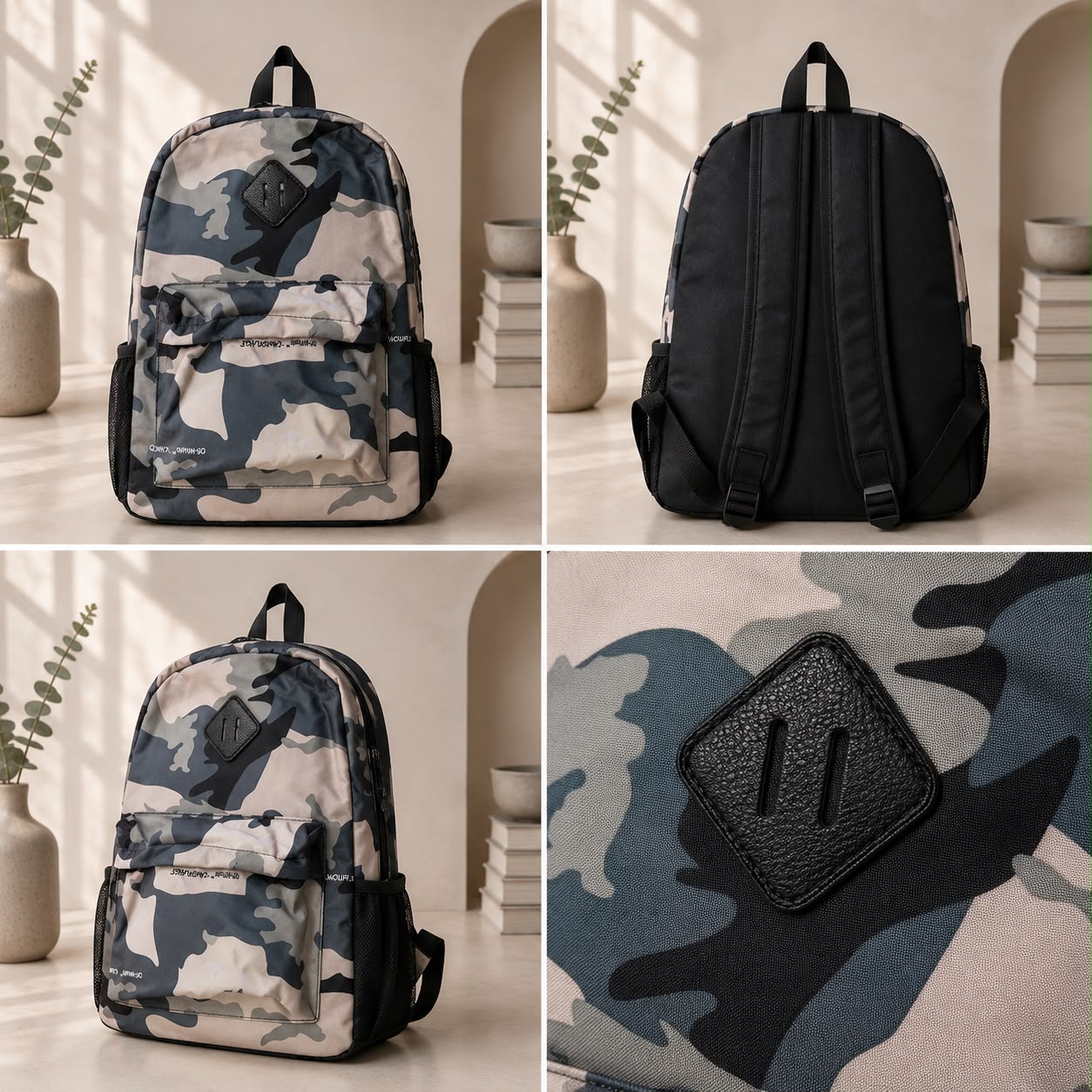 Geometric Print Everyday Backpack – Assorted Colors
