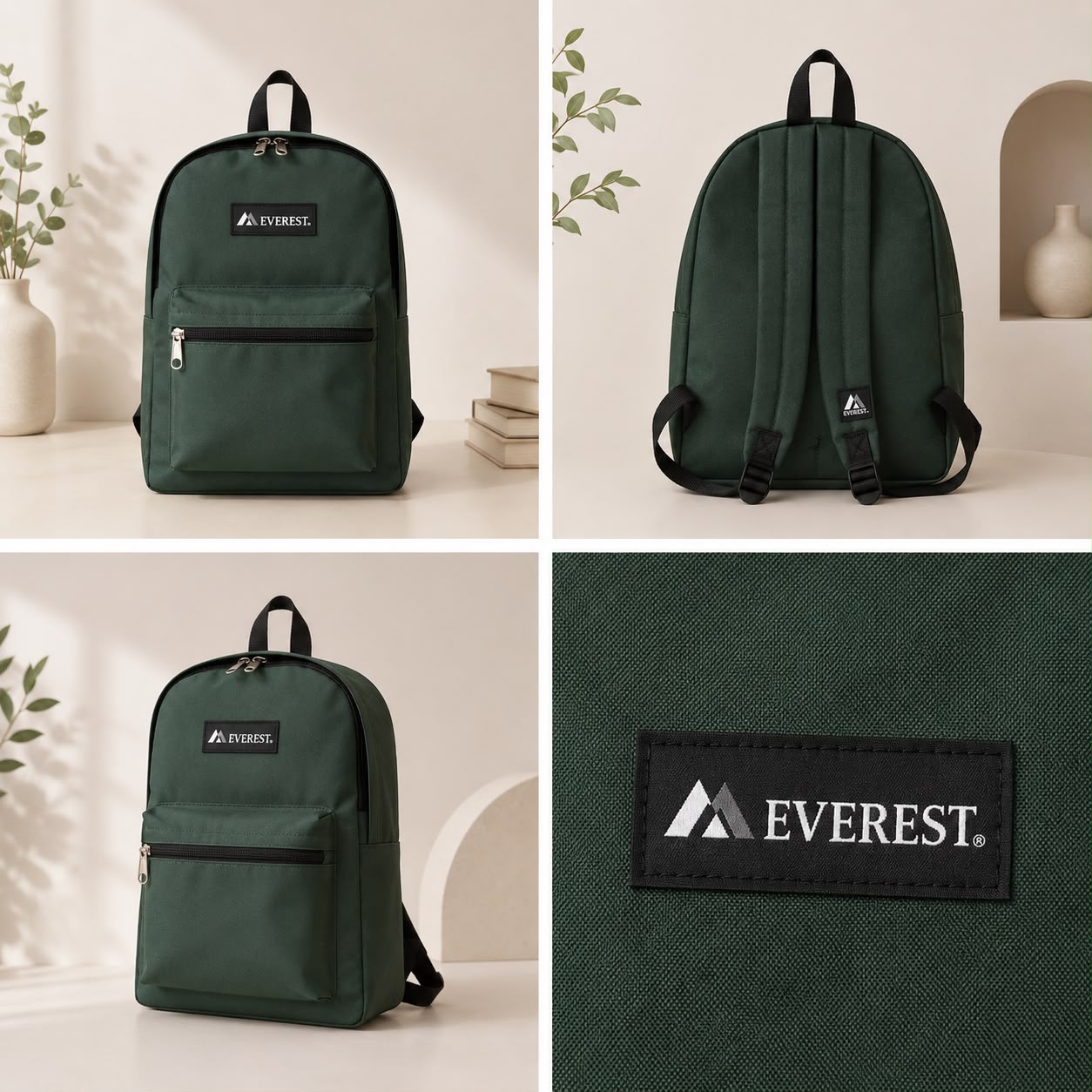 Everest Classic Everyday Backpack – Dark Green
