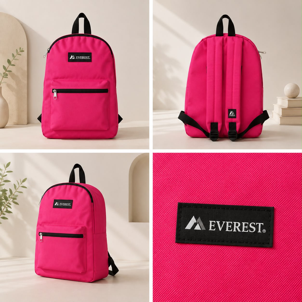 Everest Classic Everyday Backpack – Hot Pink