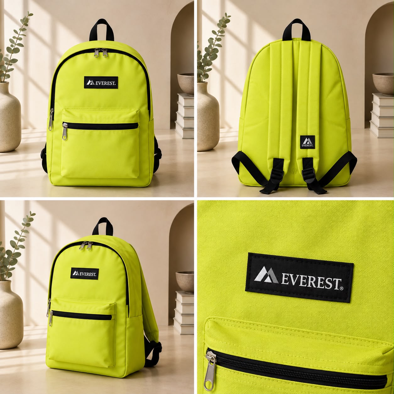 Everest Classic Backpack – Lime Green