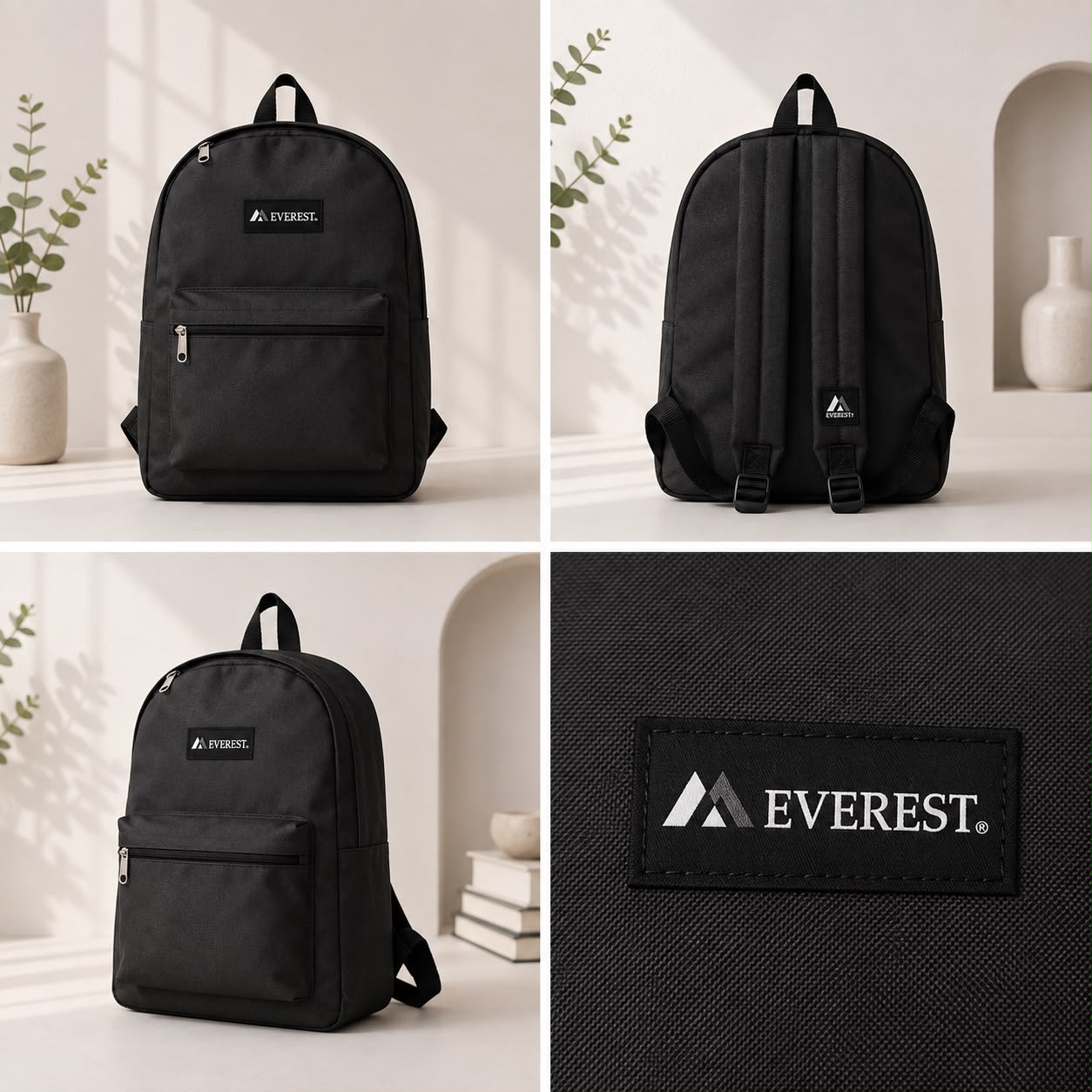Everest Classic Everyday Backpack – Black