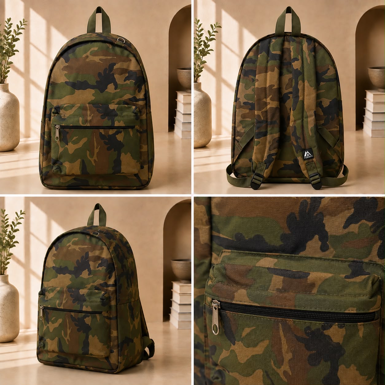 Everest Classic Camouflage Backpack – Army Green