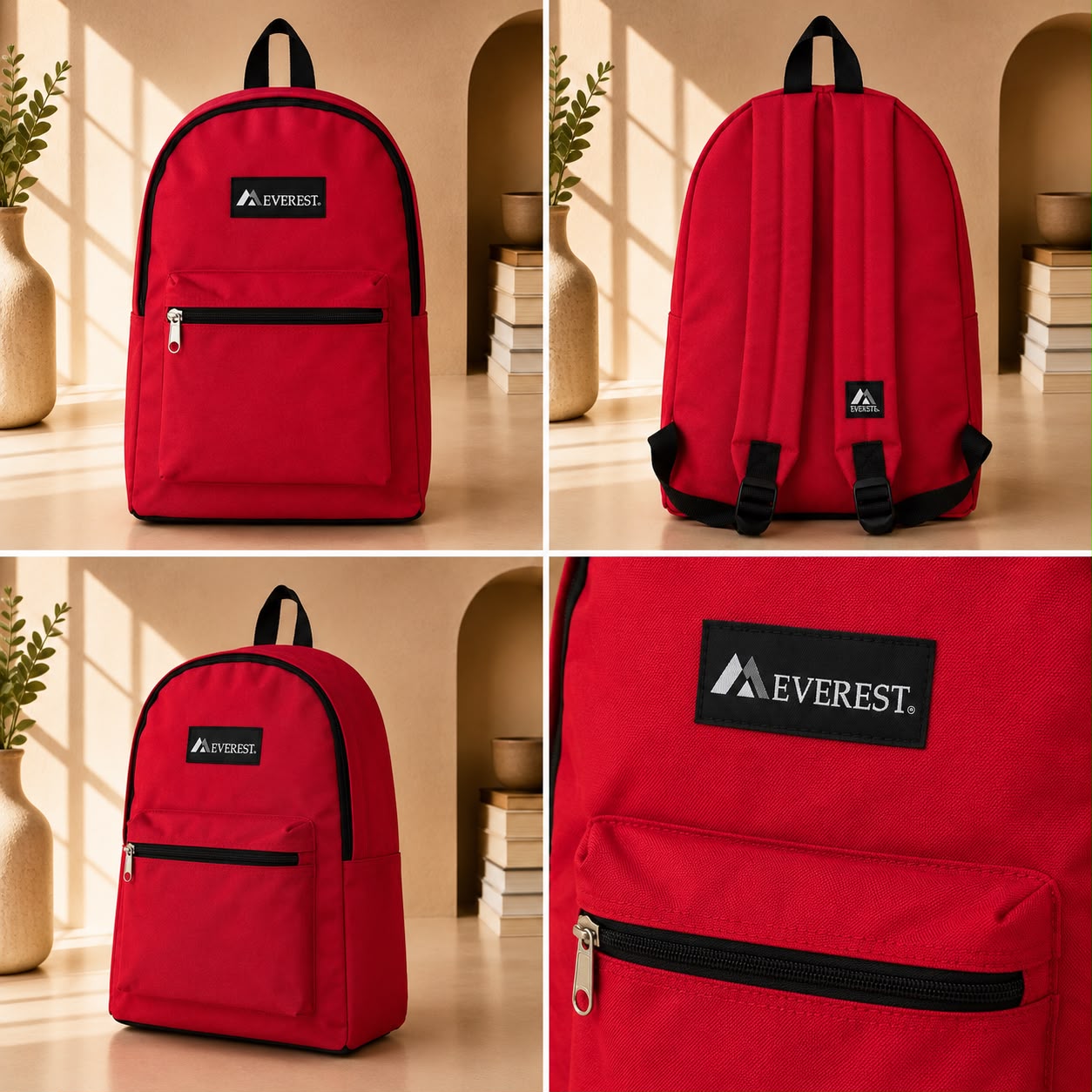 Everest Classic Everyday Backpack – Red