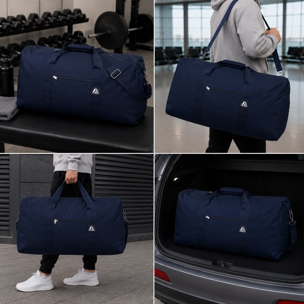 Everest Extra-Large Travel Duffle Bag – Black