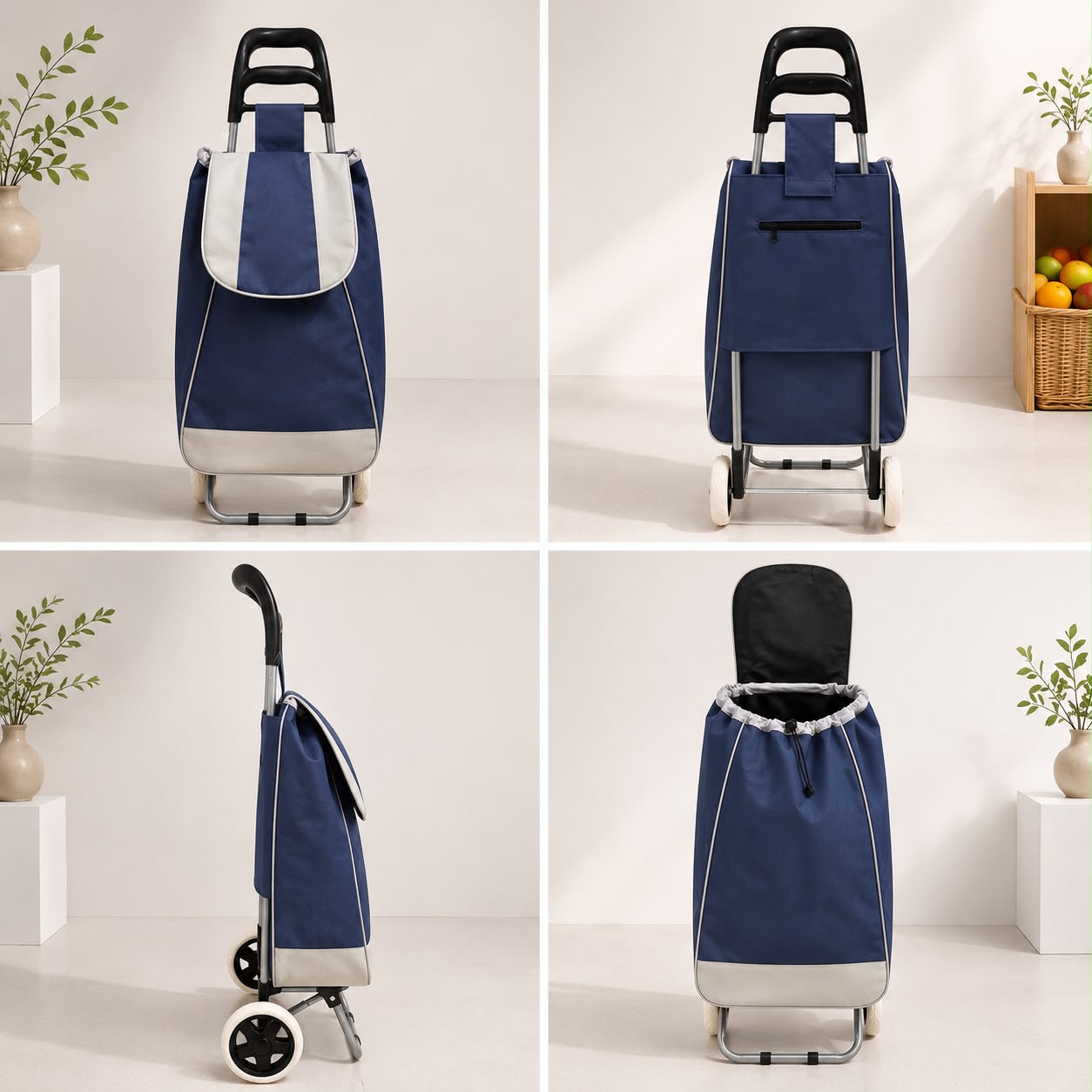 Plain Color Shopping Trolley Bag – Assorted Colours