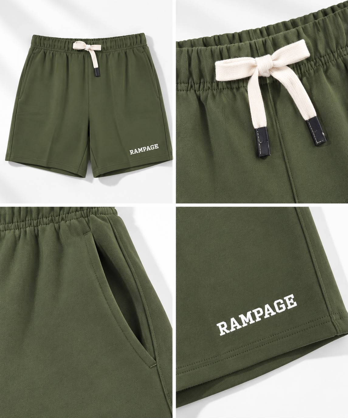 Casual Drawstring Shorts – Army Green