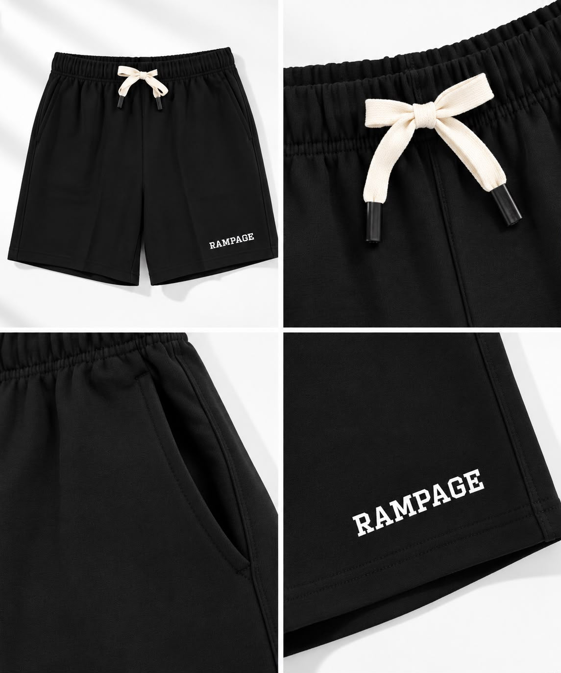 Casual Drawstring Shorts – Black