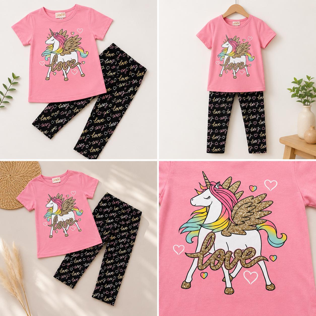 Girls’ Unicorn T-Shirt & Leggings Set
