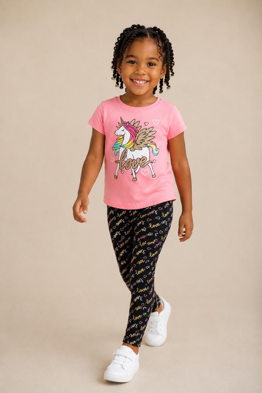 Girls’ Unicorn T-Shirt & Leggings Set