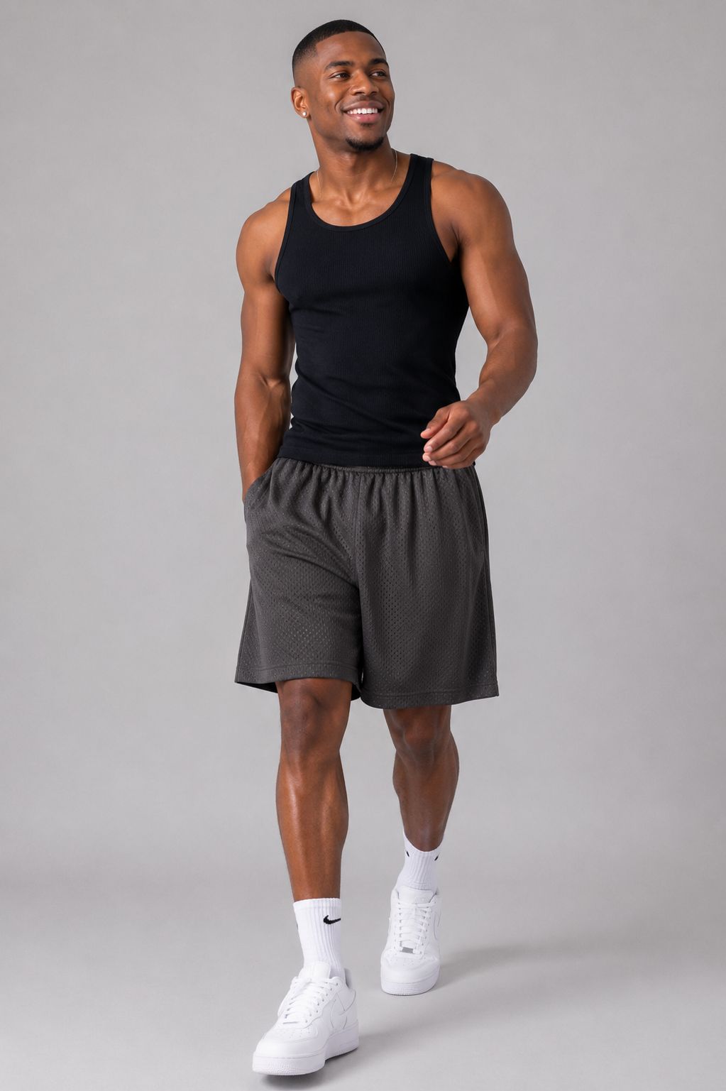 Hill Adult Mesh Sports Shorts – Black