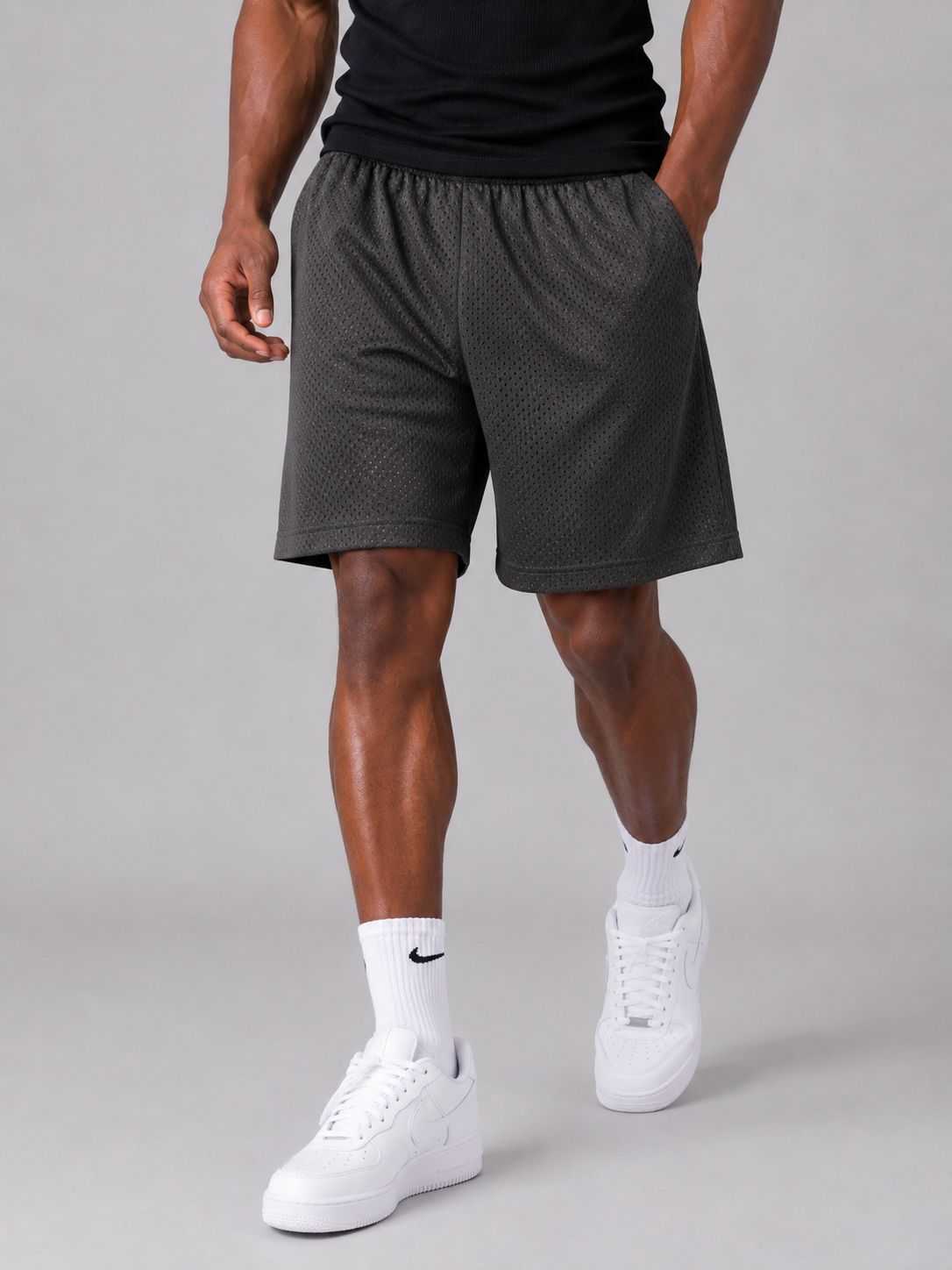 Hill Adult Mesh Sports Shorts – Black