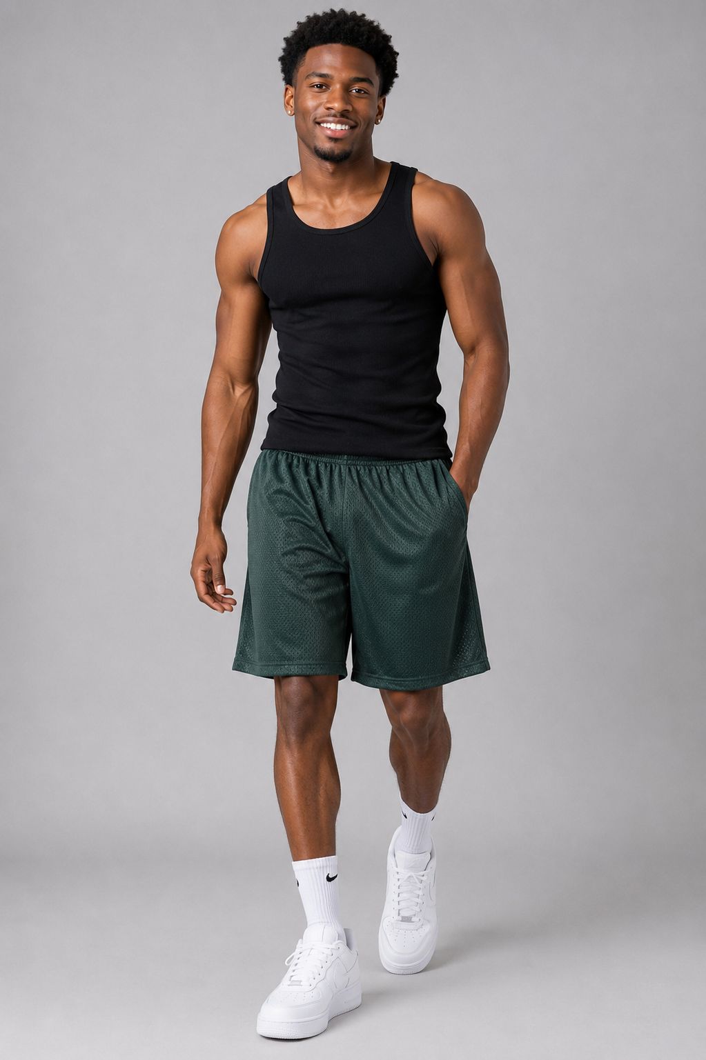Hill Adult Mesh Sports Shorts – Green