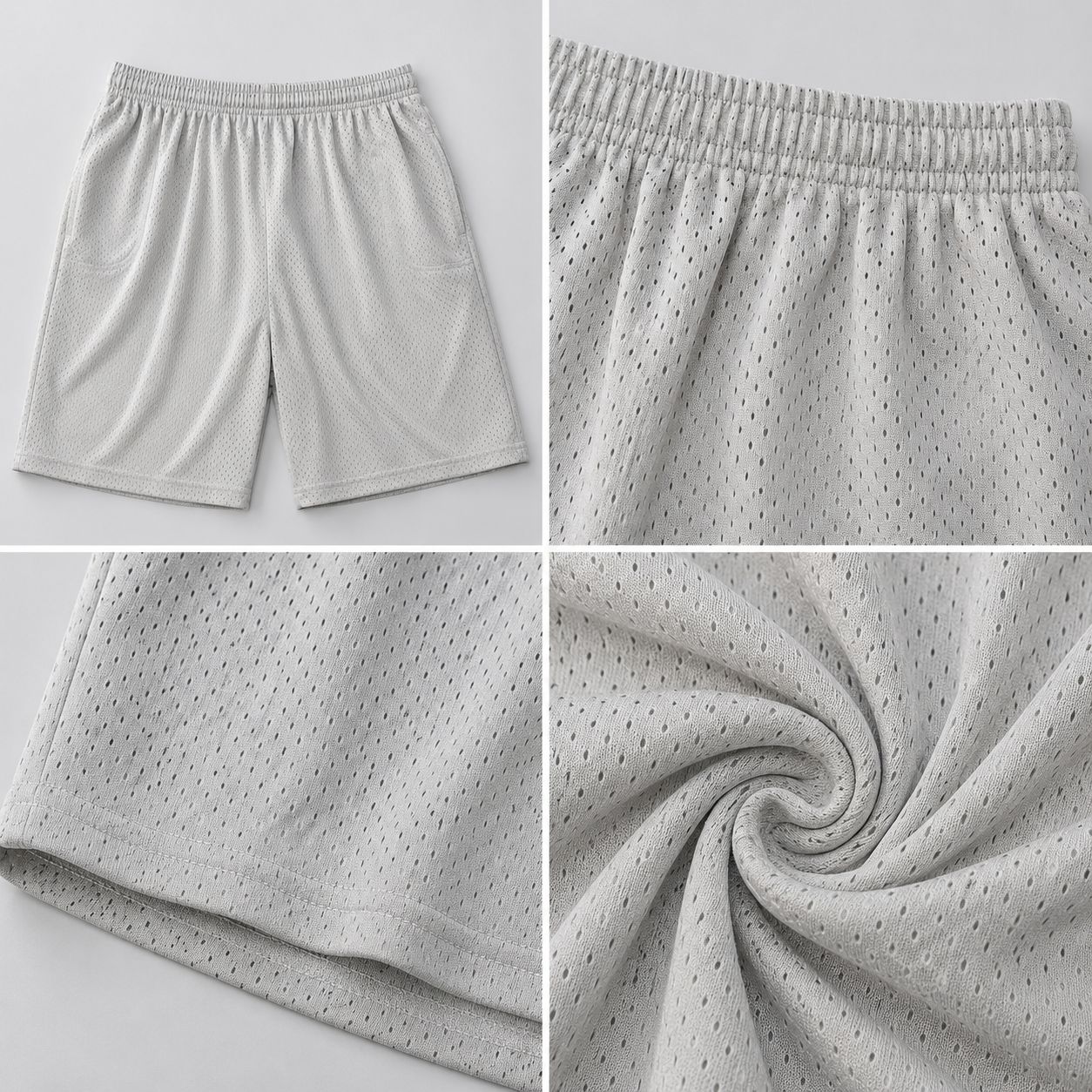 Hill Adult Mesh Sports Shorts – Heather Grey