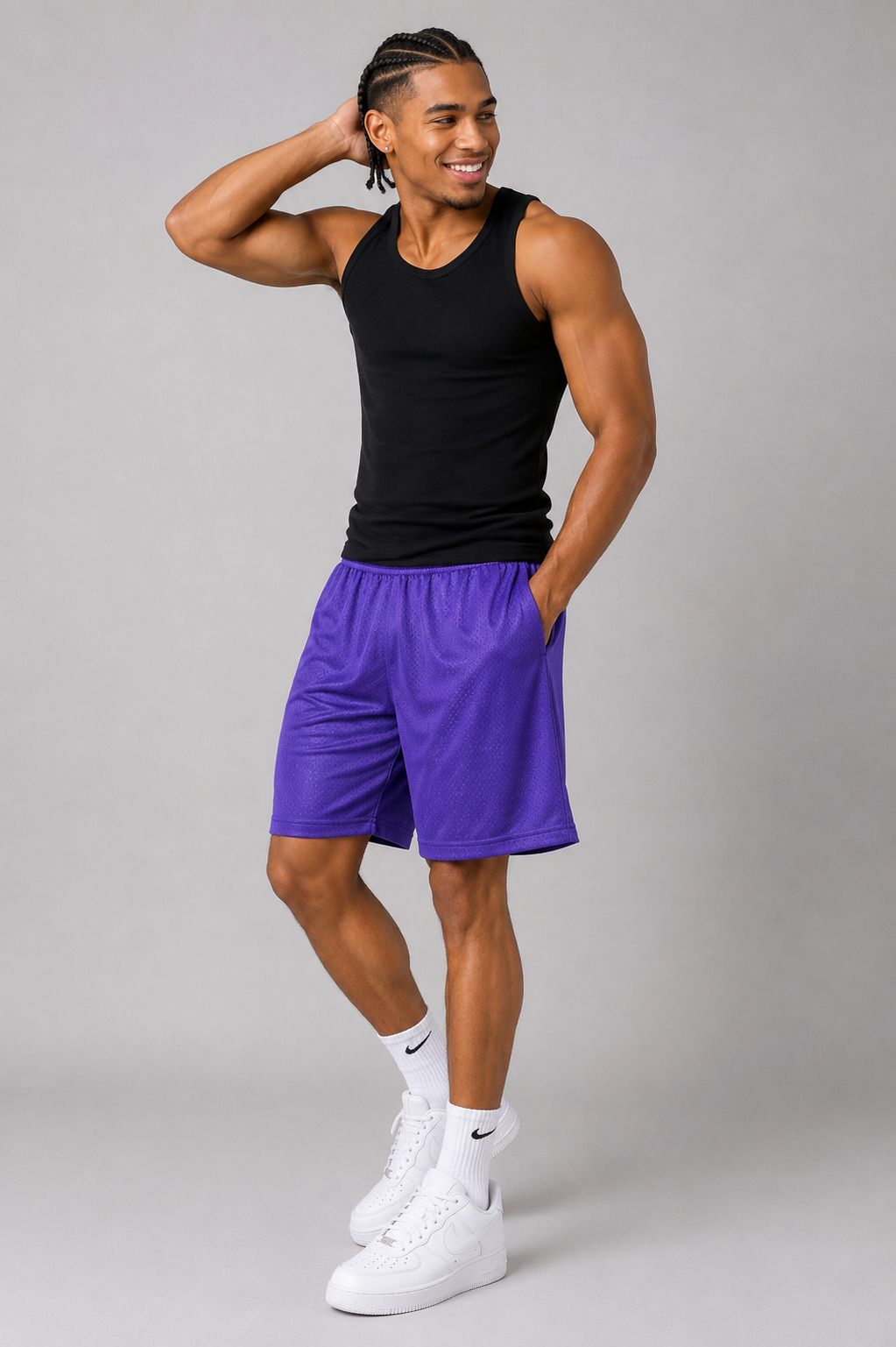 Hill Adult Mesh Sports Shorts – Purple