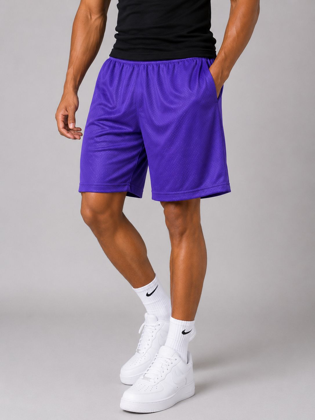 Hill Adult Mesh Sports Shorts – Purple