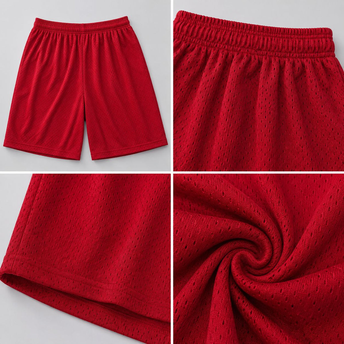 Hill Adult Mesh Sports Shorts – Red