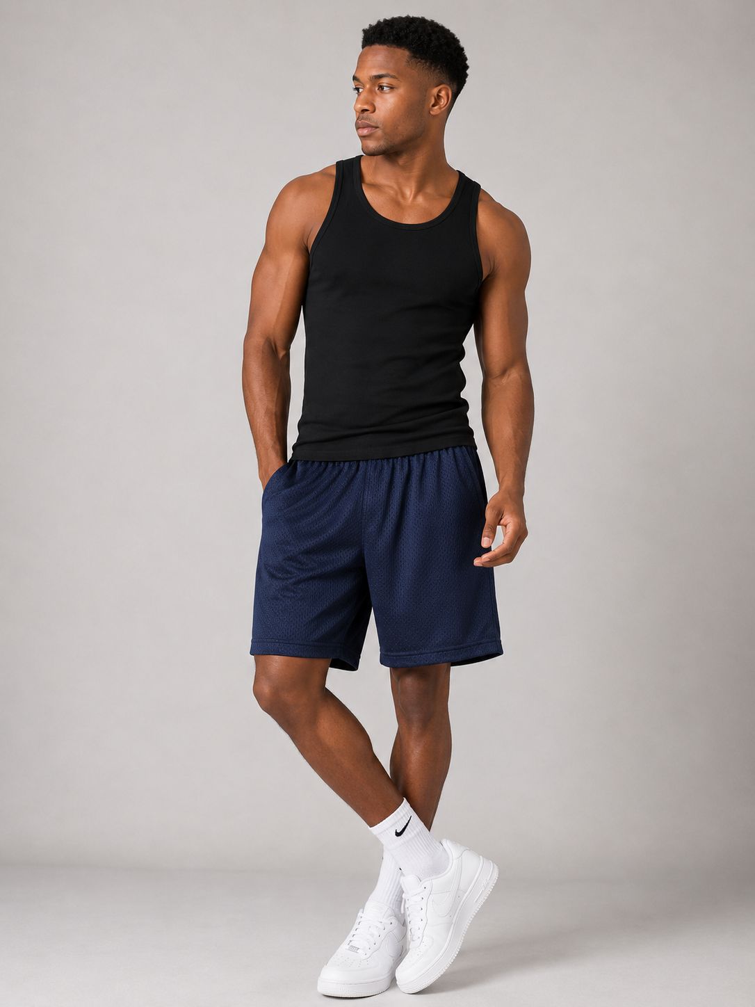 Hill Adult Mesh Sports Shorts – Navy Blue