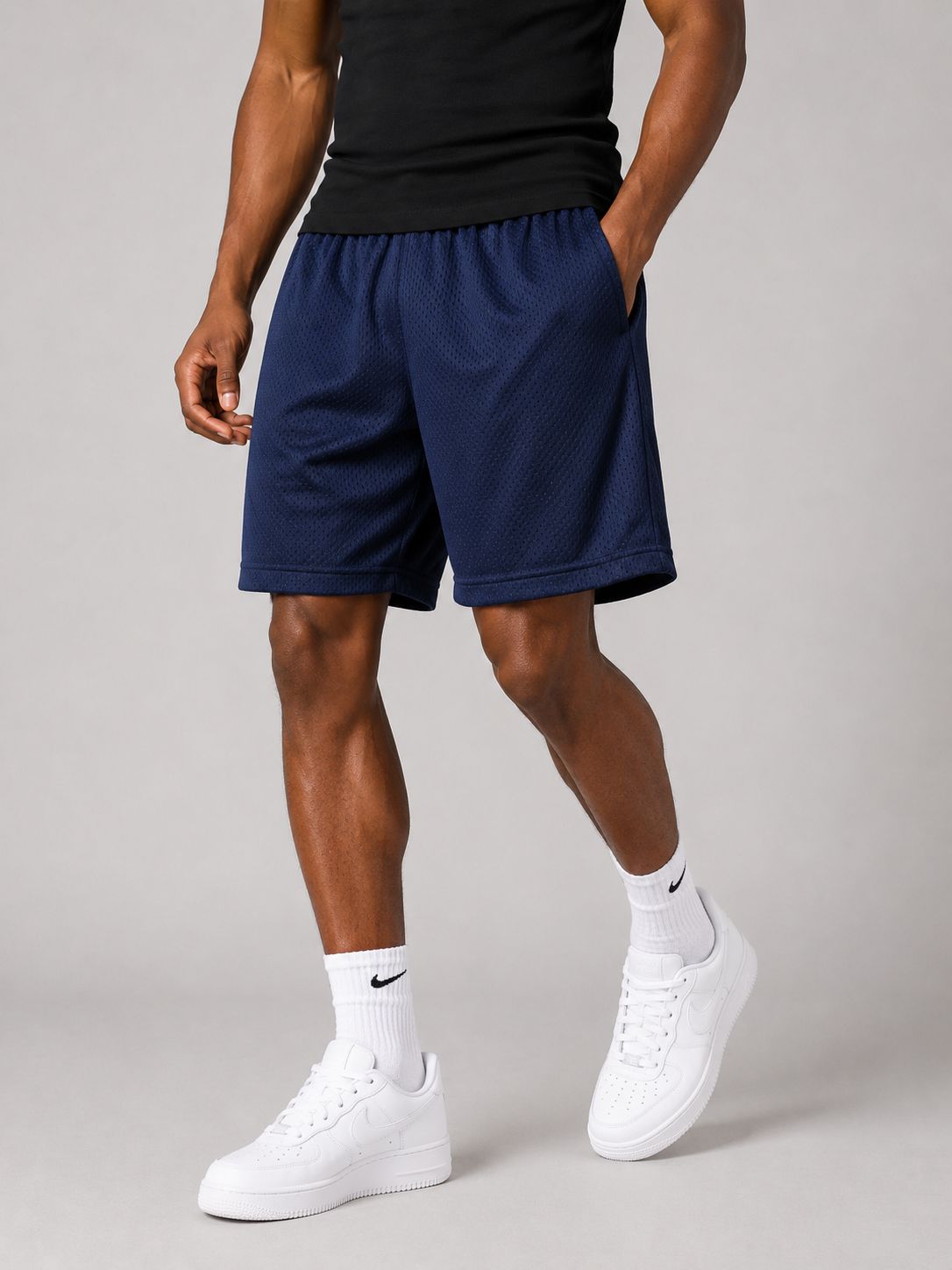 Hill Adult Mesh Sports Shorts – Navy Blue