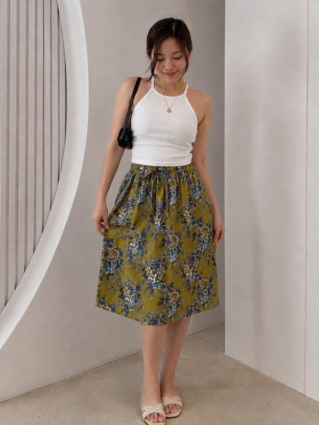 Ladies Bali Print Drawstring Short Skirt – Free Size
