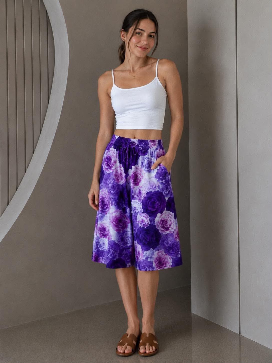 Ladies Bali Print Drawstring Short Skirt – Free Size