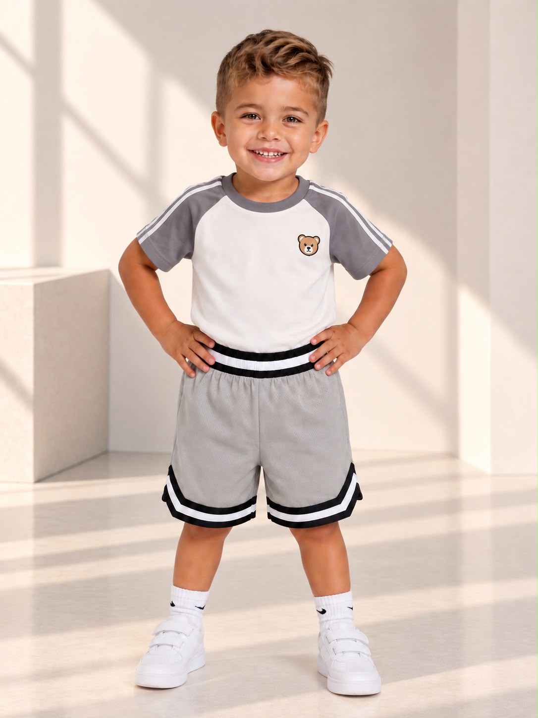 Toddler Basketball Shorts UR-16-K – Light Grey