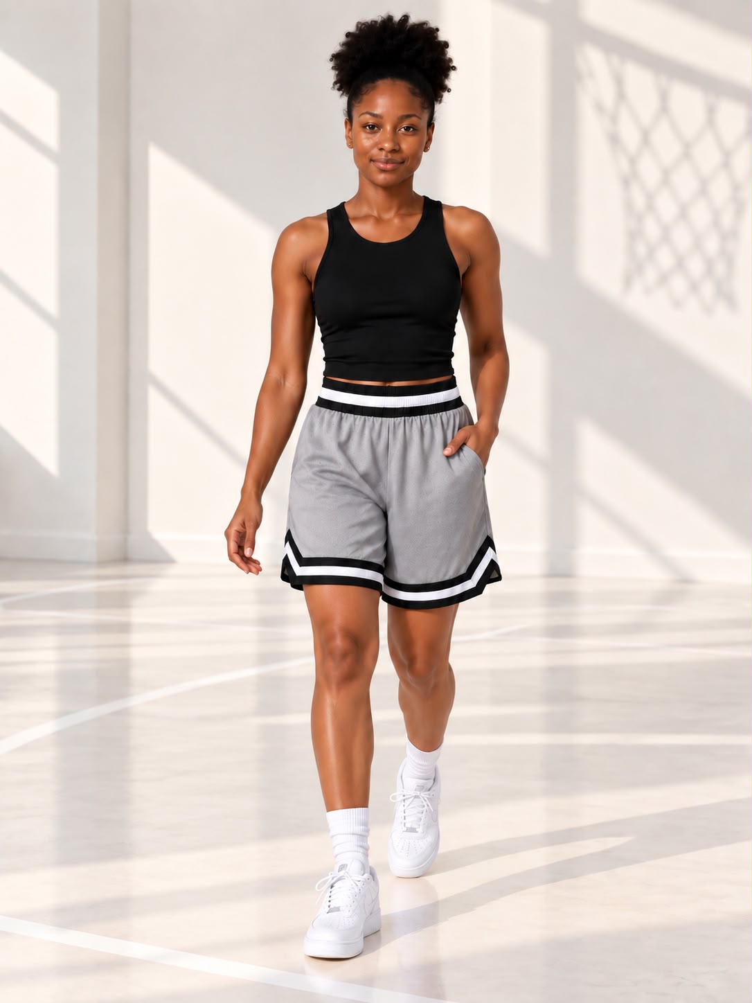 Women’s Basketball Shorts UR-16– Grey