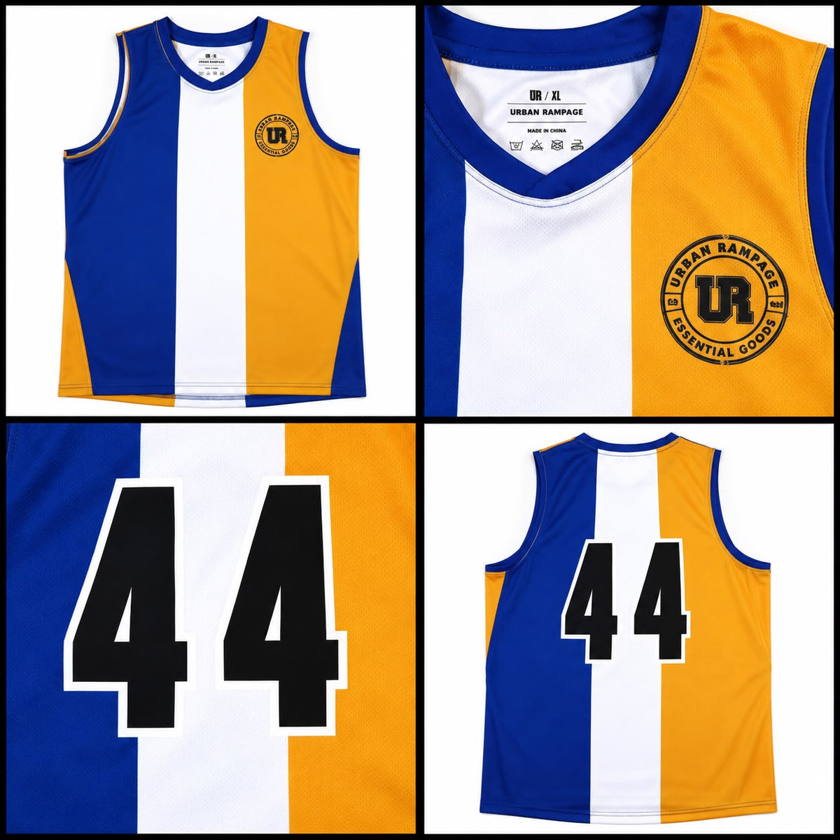 AFL 2 44 Jersey Blue White Yellow Stripe