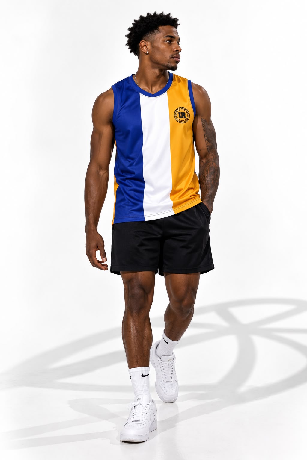 AFL 2 44 Jersey Blue White Yellow Stripe
