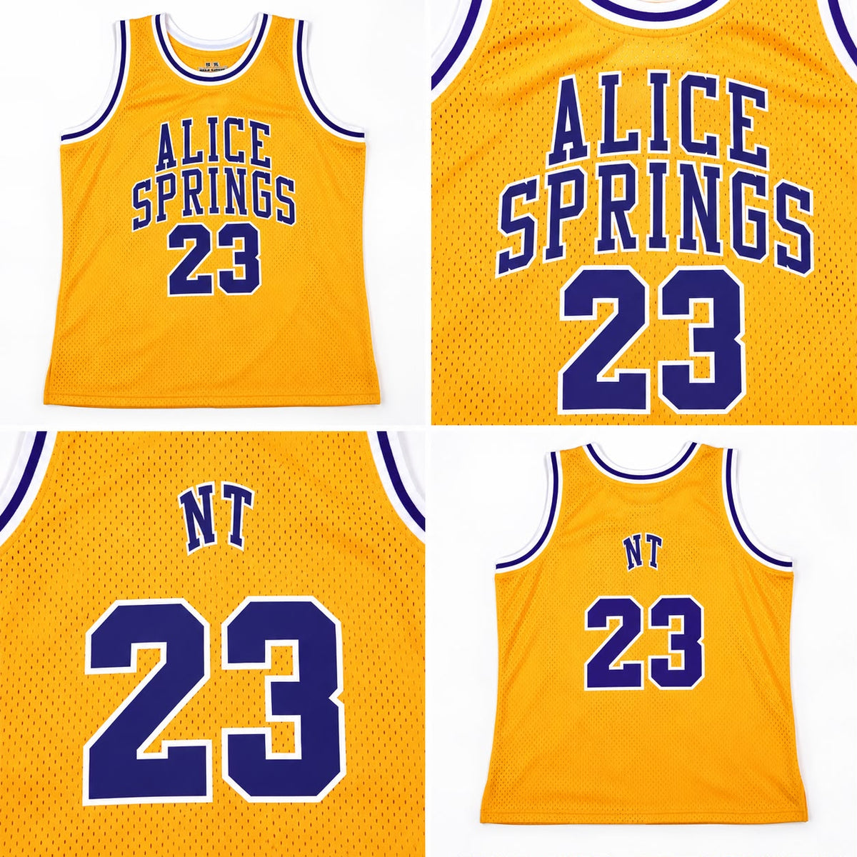 Alice Springs 23 Basketball Jersey Yellow