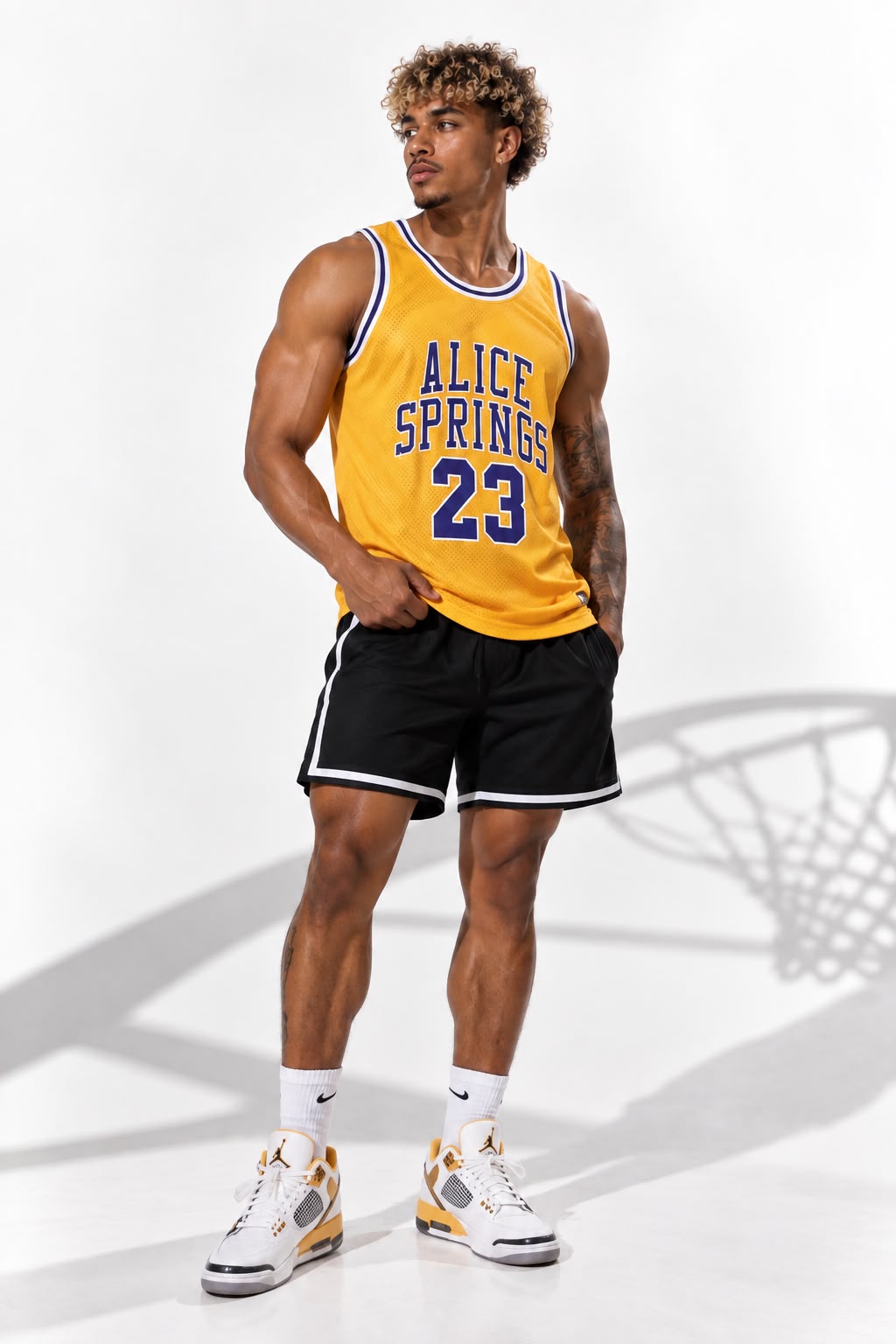 Alice Springs 23 Basketball Jersey Yellow