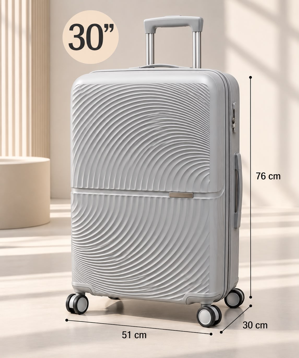 30-Inch Polypropylene Hard Shell Suitcase