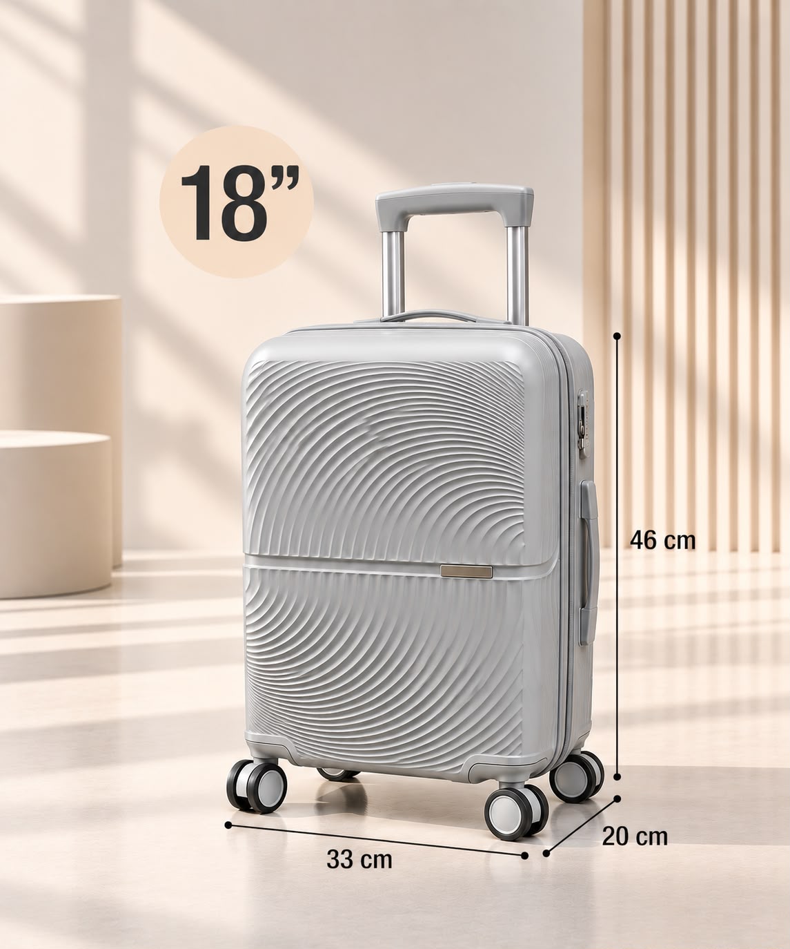 18-Inch Polypropylene Hard Shell Suitcase