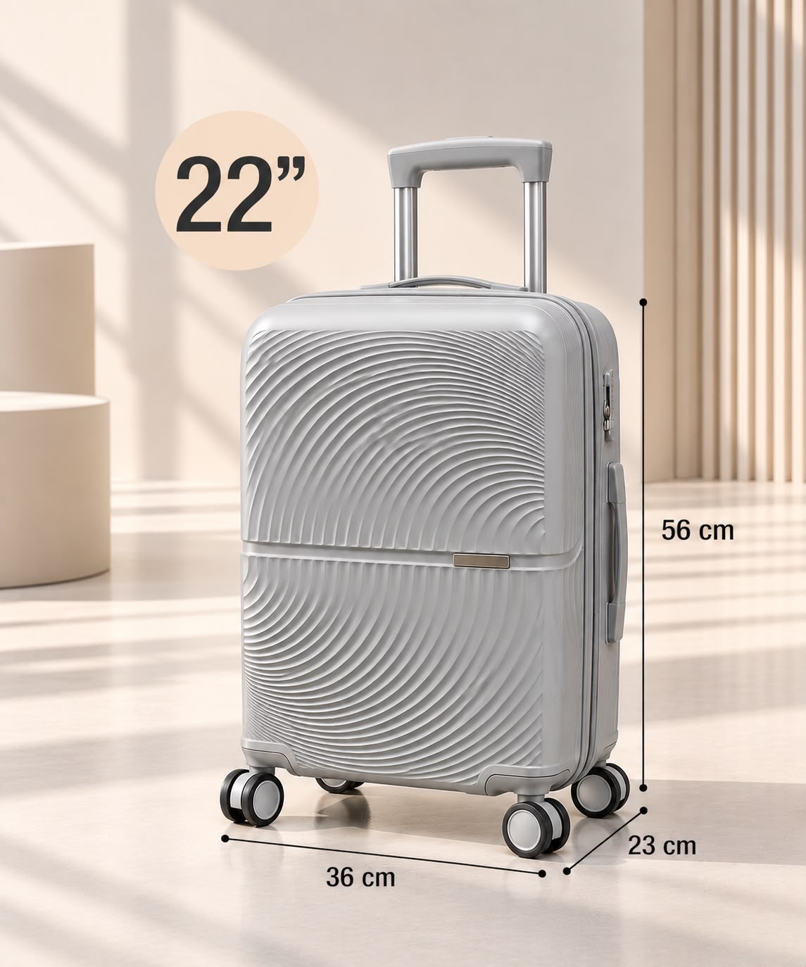 22-Inch Polypropylene Hard Shell Suitcase