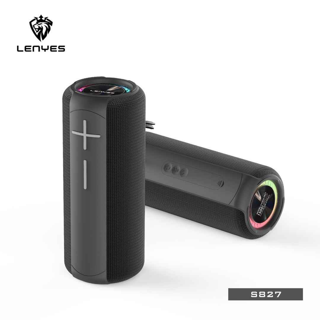 LENYES S827 Portable Bluetooth Speaker – Black