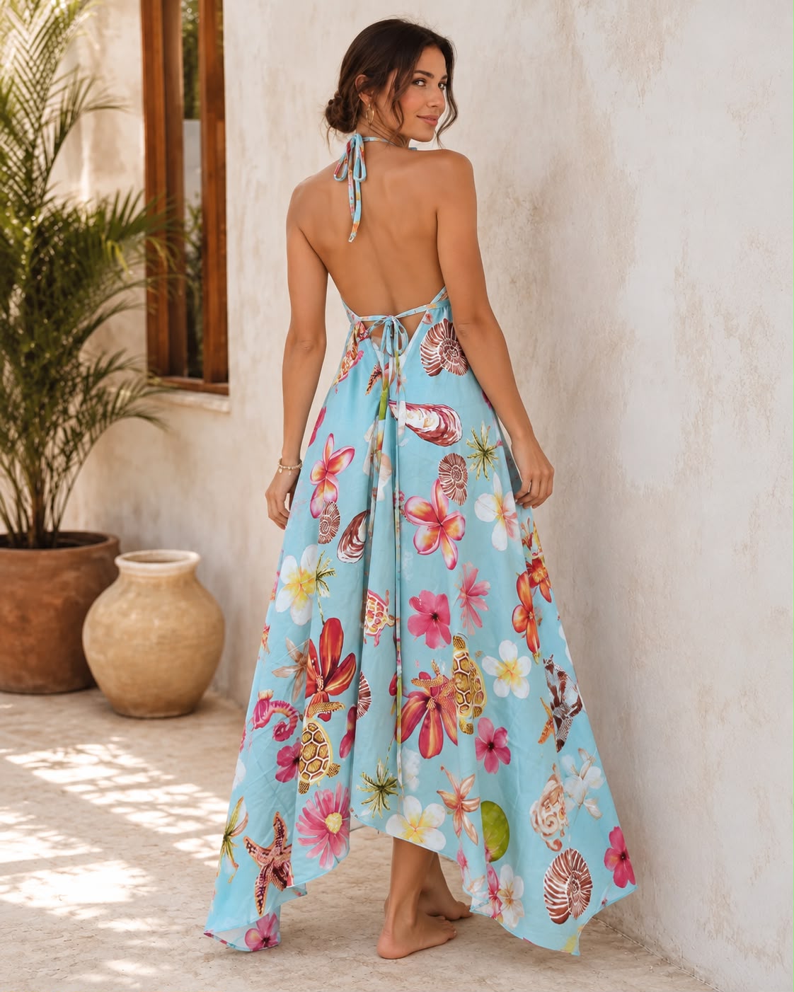 Ladies Seaside Paradise Halter Maxi Dress