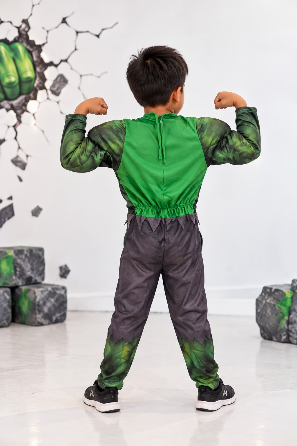 Kids’ Hulk Costume Set with Mask – Green & Purple