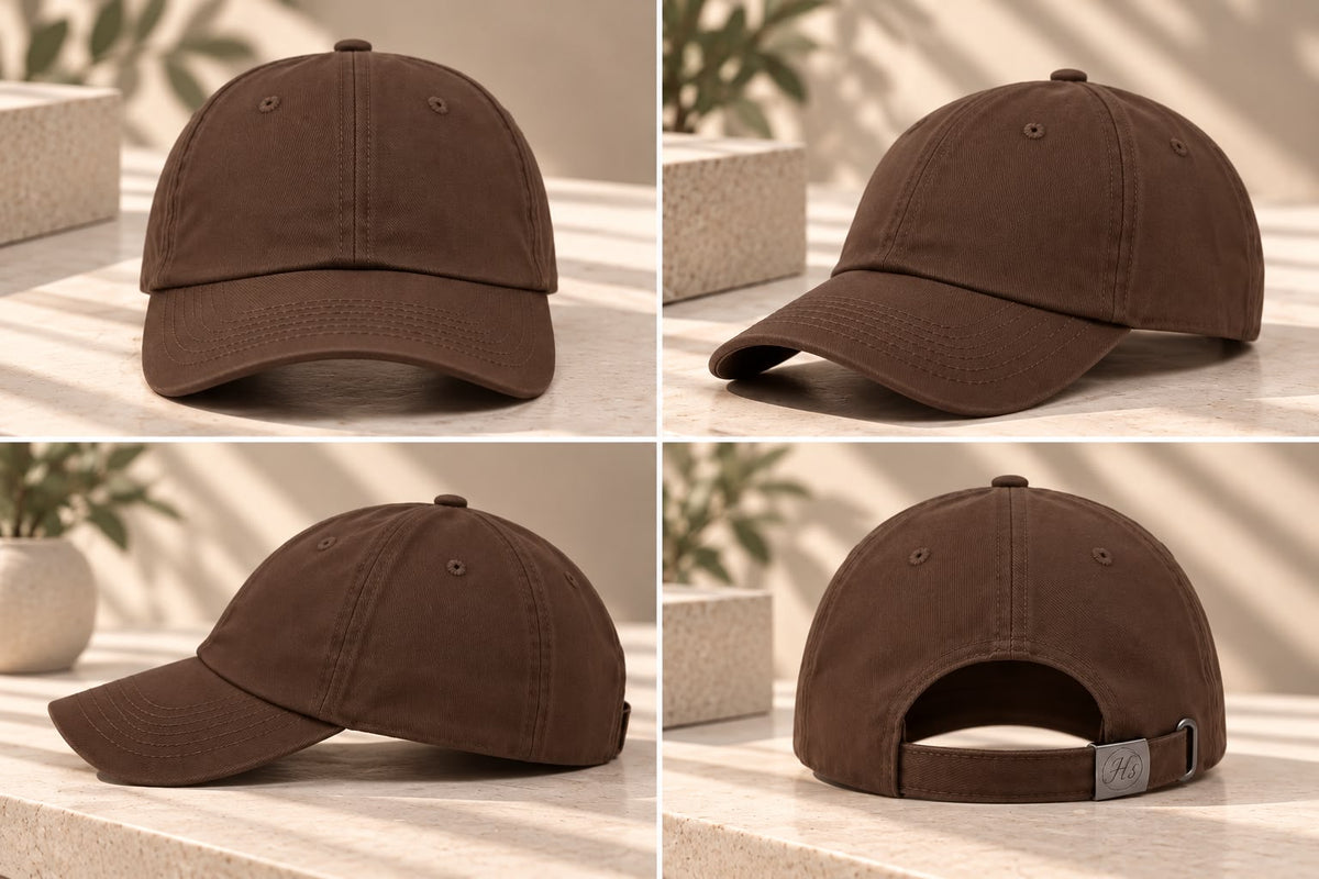 Men’s Classic Plain Baseball Cap – Brown
