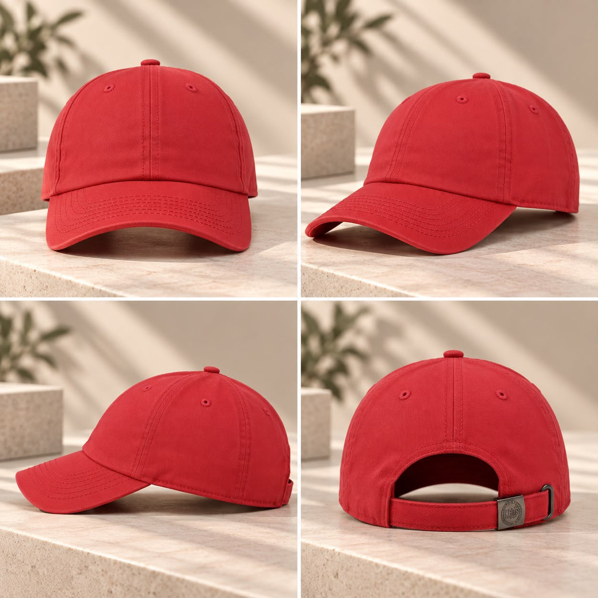 Men’s Classic Plain Baseball Cap – Coral Red