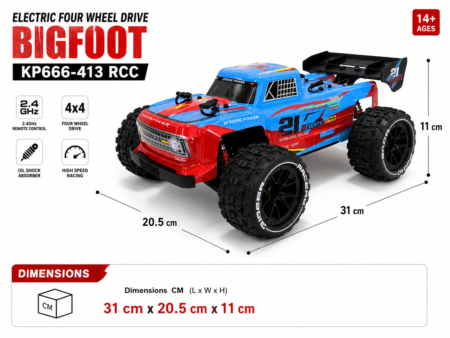 Electric Four Wheel Drive Bigfoot KP666-413 RCC
