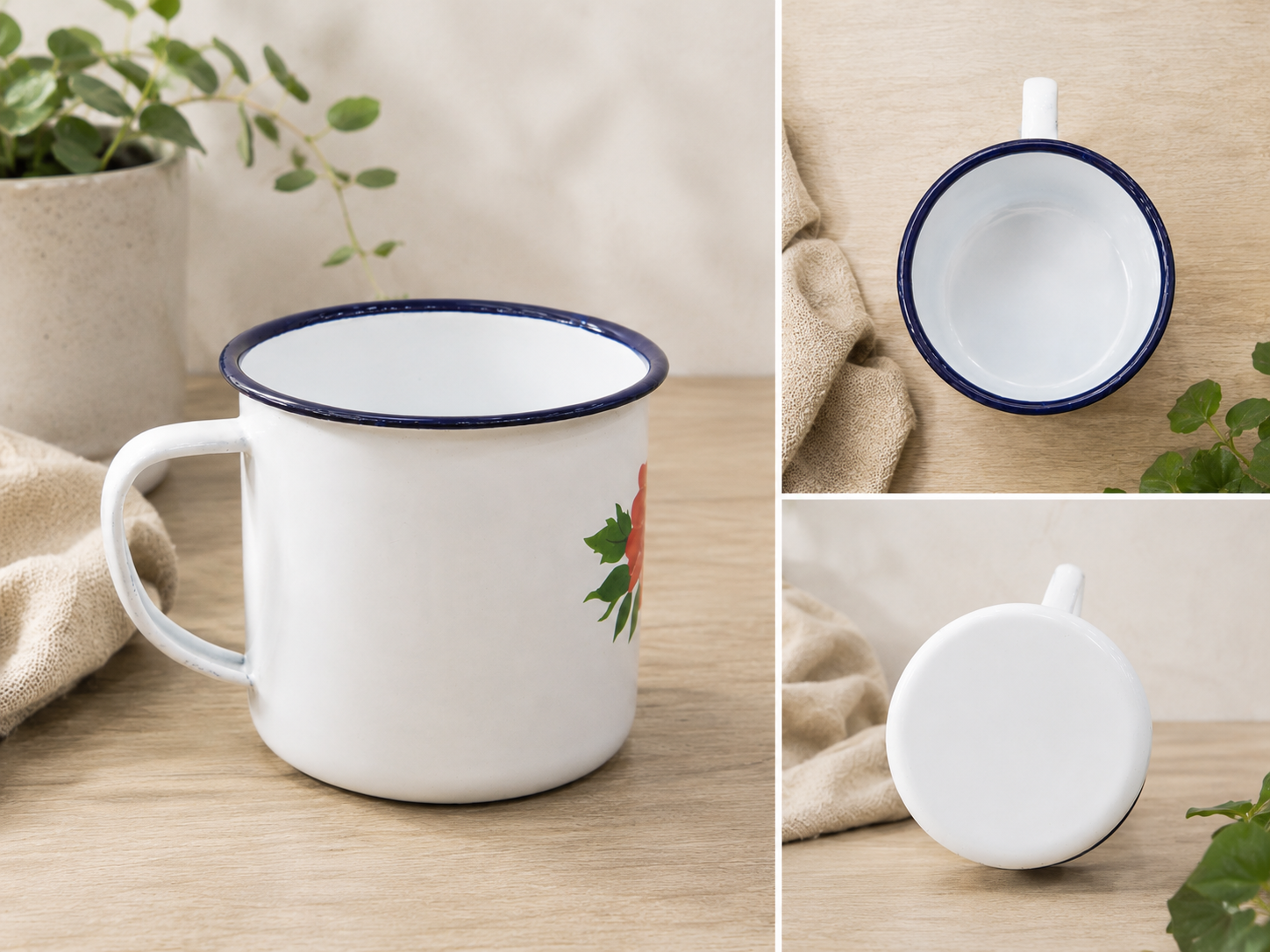 Small Floral Enamel Mug – 8 cm