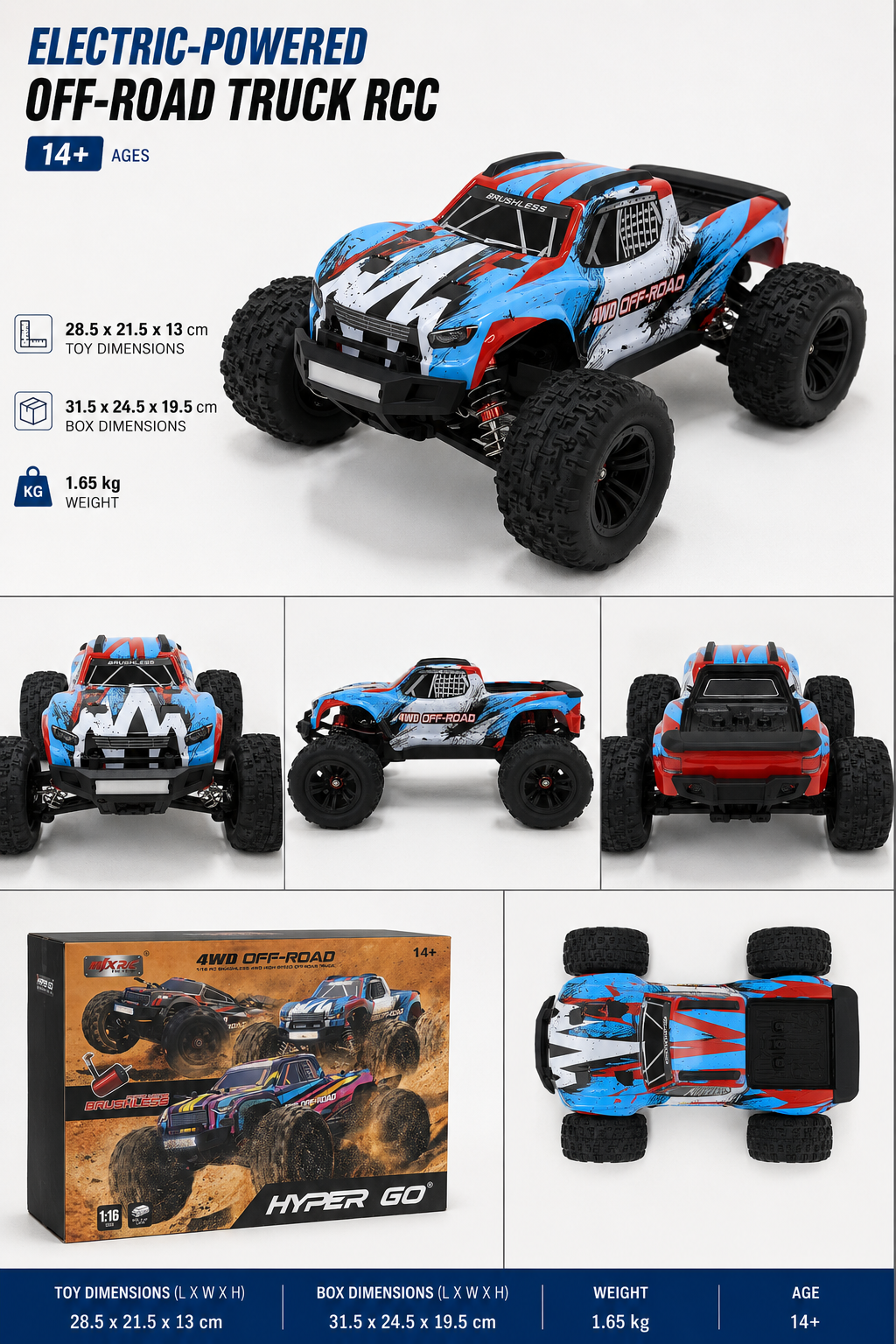 Electric-Powered Off-Road Truck RCC | 1:16 4WD High-Performance RC Truck