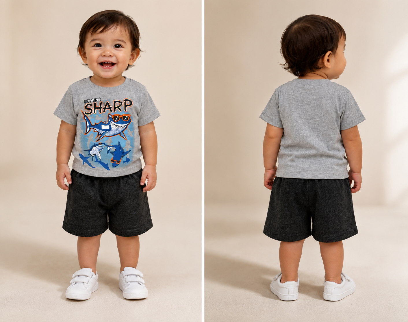Teddy Boom "Looking Sharp" Boys Shark T-Shirt & Shorts Set