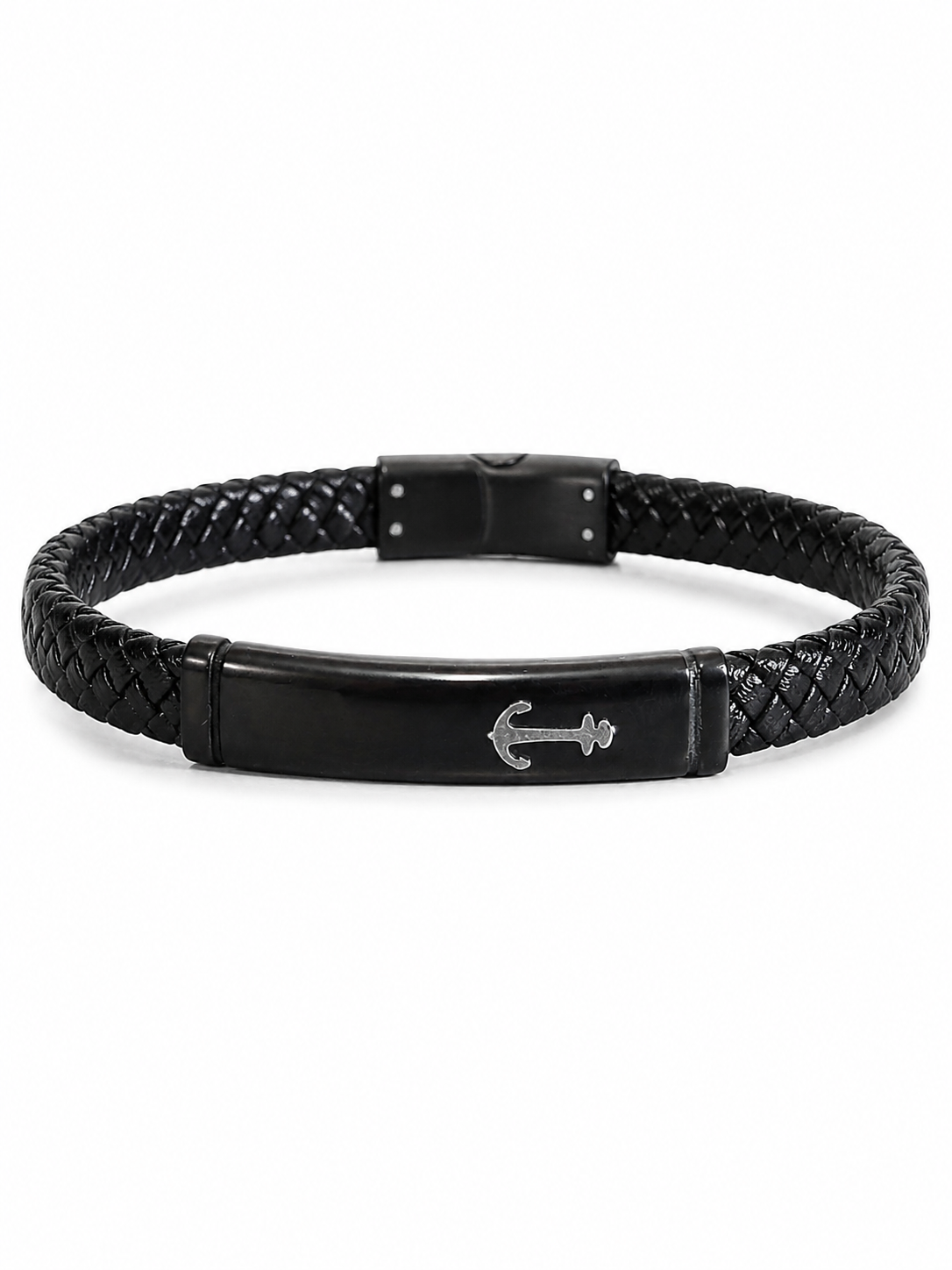 Braided Leather Anchor Bracelet