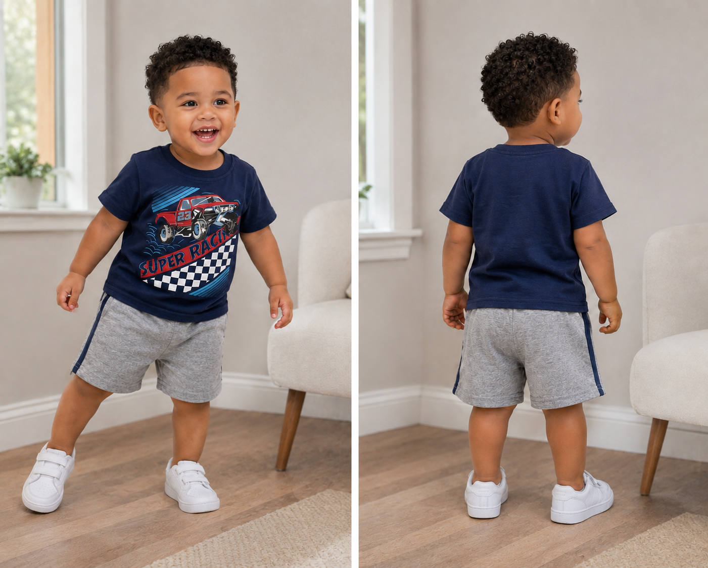 Boys Super Racing T-Shirt & Shorts Set