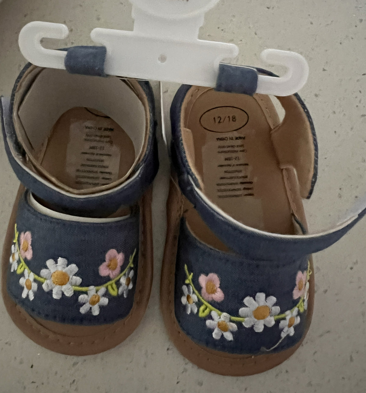 Baby Shoes Denim Flower