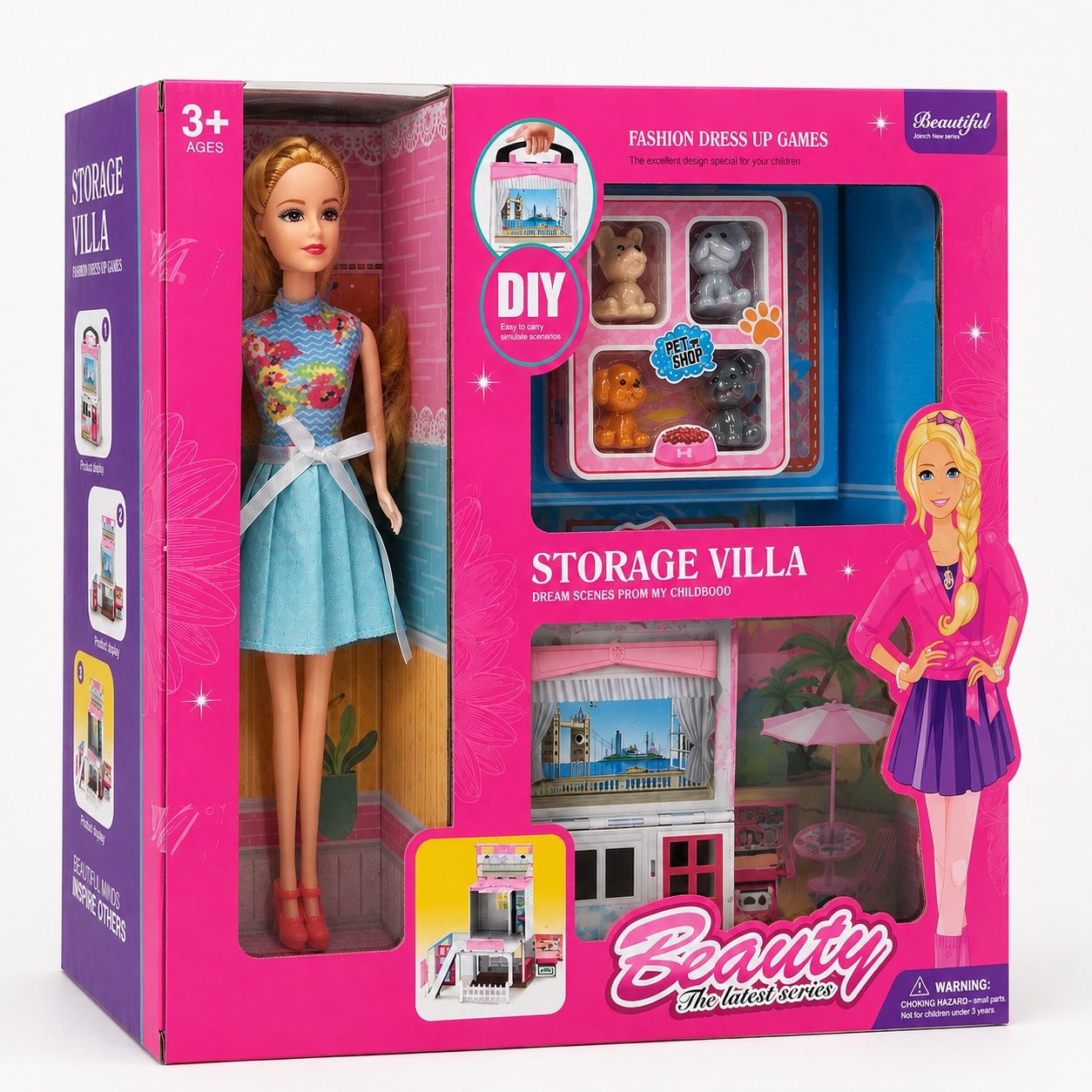 Storage Villa Fashion Doll & Pet Playset