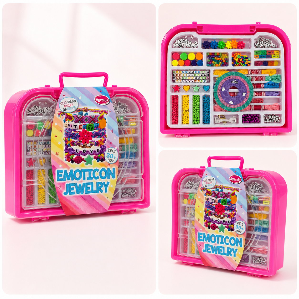 Kids’ Emoticon Jewellery-Making Craft Kit – 30+ Pieces